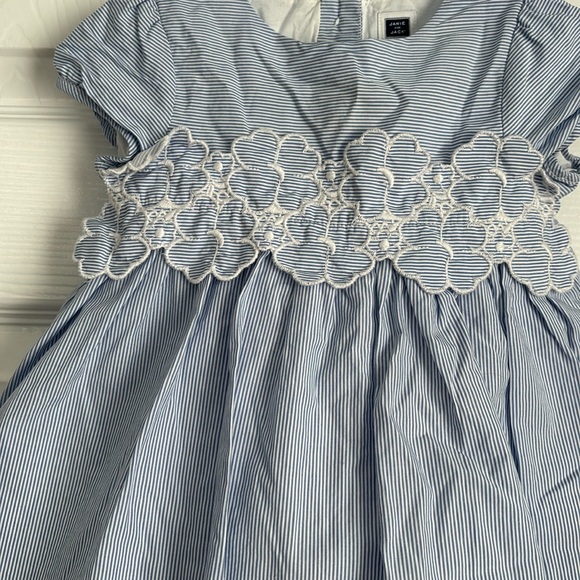 Janie and Jack white summer sun dress floral eyelash Size: 6-12 Months - Picture 3 of 10